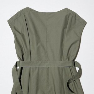 UNIQLO - хлопковое платье с поясом - 56 OLIVE