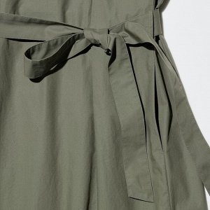 UNIQLO - хлопковое платье с поясом - 56 OLIVE