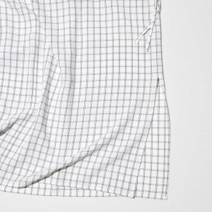 UNIQLO - длинная юбка со сборками в клетку - 01 OFF WHITE
