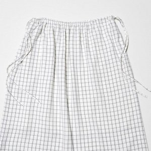 UNIQLO - длинная юбка со сборками в клетку - 01 OFF WHITE