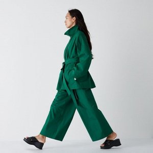 UNIQLO - широкие брюки до щиколотки с поясом - 55 GREEN