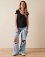 AE Soft &amp; Sexy Short-Sleeve Scoop Neck Ribbed Tee