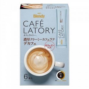 AGF стик CAFE LATORY 6 Кофе растворимый латте насыщенный без кофеина, стик (10 гр х 6)
