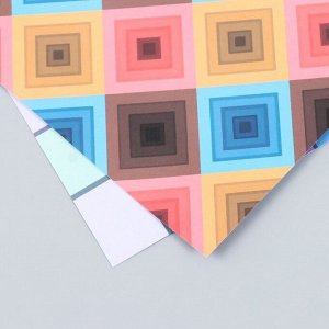 Бумага для скрапбукинга двусторонняя «Яркая геометрия», плотность 180 г, 15.5x17 см