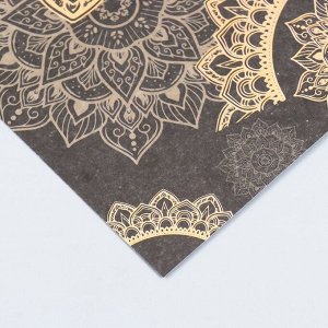 Бумага для скрапбукинга двусторонняя «Мехенди и геометрия серебро», плотность 180 г, 15.5x17 см