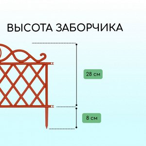 Ограждение декоративное, 36 x 42 см, пластик, терракотовое