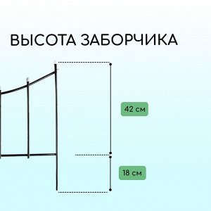 Ограждение декоративное, 60 x 410 см, 5 секций, металл, бронзовое, «Горизонталь»