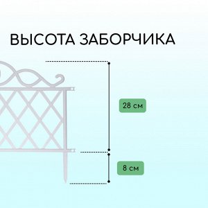 Ограждение декоративное, 36 * 42 см, пластик, белое