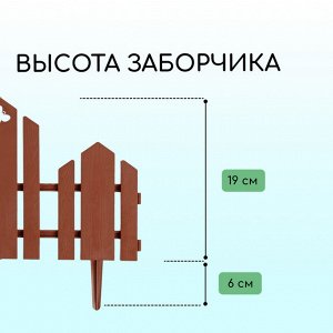 Ограждение декоративное, 25x170 см, 5 секций, пластик, терракотовое, «Чудный сад»