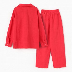 Костюм (рубашка и брюки) детский KAFTAN «Лён», красный