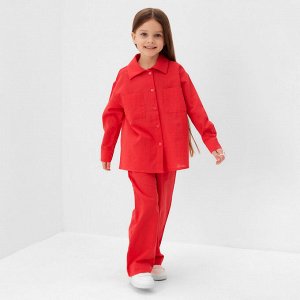 Костюм (рубашка и брюки) детский KAFTAN «Лён», красный