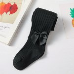 Детские колготки с декоративным бантом, цвет чёрный