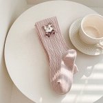 Детские колготки с декоративным медвежонком, цвет розовый