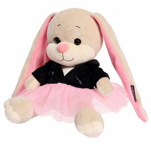 Мягкая игрушка «Зайка Лин», в чёрной куртке и розовой юбке», 20 см