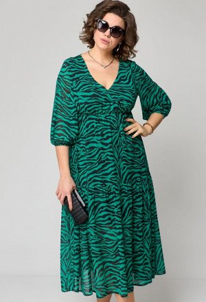Платье EVA GRANT 7210 принт зелень