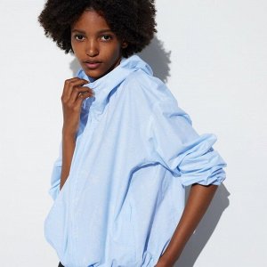 UNIQLO - легкая ветровка с защитой от ультрафиолета с узором - 60 LIGHT BLUE