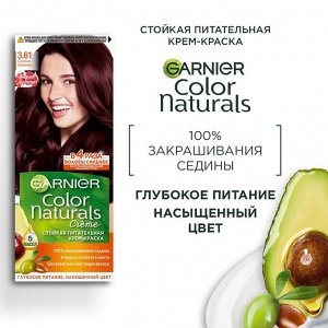 Гарньер , Garnier Стойкая питательная крем-краска  для волос "Color Naturals" (Колор Нэчралс) c 3 маслами, оттенок 3.61, Сочная ежевика, 100 мл