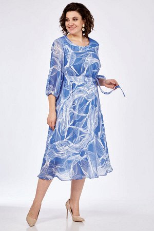 Платье Элль стиль 2275/7 голубой принт