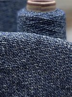 Пряжа для вязания 100 гр,  Denim chic 67% хлопок 3% полиакрил  30% полиамид 370м/100г Синий с люрексом