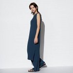 UNIQLO - платье плиссе с пояском - 68 BLUE