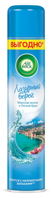 Освежитель воздуха AIRWICK Лазурный берег (Морская волна и Легкий бриз), 400 мл