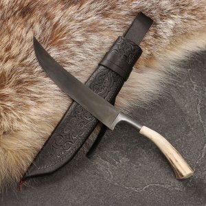 Нож Пчак Шархон - Малый, косуля, гарда олово, ШХ-15 (13-14см)
