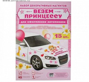 Набор магнитов на авто Везем принцессу! 42 х 29,7 см