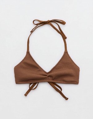 Aerie Crinkle Halter Voop Bikini Top