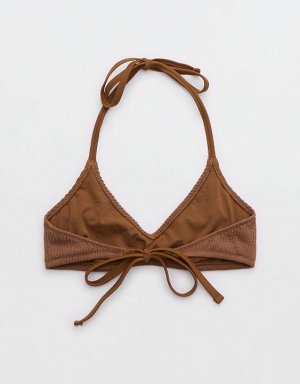 Aerie Crinkle Halter Voop Bikini Top