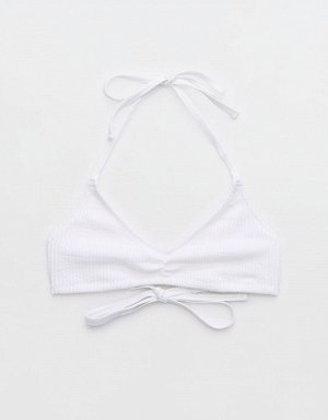 Aerie Crinkle Halter Voop Bikini Top