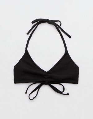 Aerie Crinkle Halter Voop Bikini Top