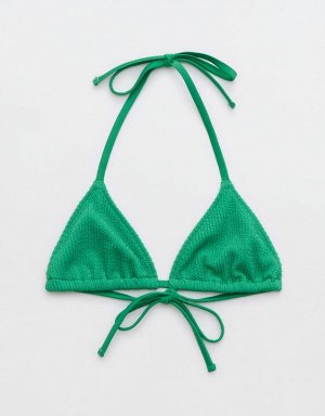 American Eagle Aerie Crinkle String Triangle Bikini Top