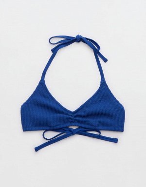 Aerie Crinkle Halter Voop Bikini Top