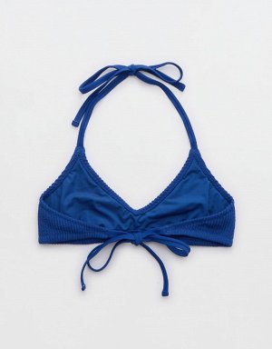 Aerie Crinkle Halter Voop Bikini Top