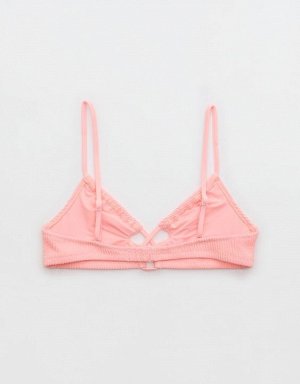 Aerie Crinkle Lace Up Scoop Bikini Top