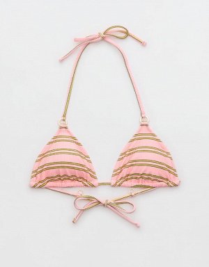 Aerie Shine Rib String Triangle Bikini Top