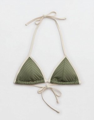 Aerie Wide Rib String Triangle Bikini Top