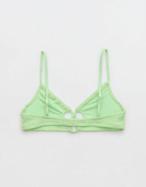 Aerie Crinkle Lace Up Scoop Bikini Top