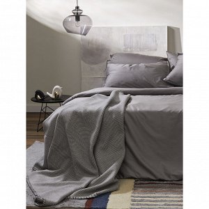 Комплект постельного белья из премиального сатина серого цвета из коллекции Essential, 200х220 см