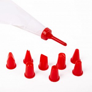 Набор кондитерский насадки 9шт, мешок кондитерский 26*14см SHF-0014