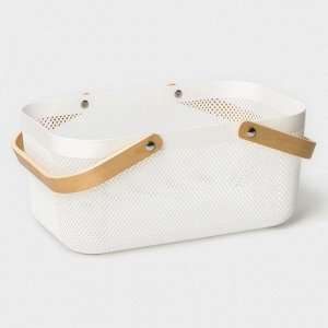 Корзина для хранения LaDо*m «Скандинавия», прямоугольная, 39*24,5*18 см, белая