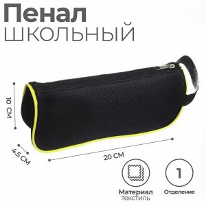 Пенал школьный Calligrata «Классика», мягкий, 1 отделение, 100x200x45 мм, объёмный, с ручкой