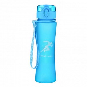 Бутылка для воды, с поильником, "Движение - жизнь", 600 мл, голубая