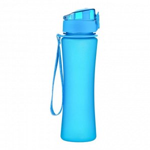 Бутылка для воды, с поильником, 600 мл, голубая