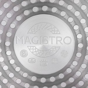 Сковорода кованая Magistro Dark, d=26 см, съёмная ручка soft-touch, антипригарное покрытие, индукция, цвет чёрный