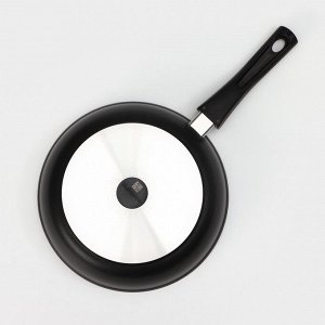 Сковорода «Традиция», d=26 см, стеклянная крышка, съёмная ручка, антипригарное покрытие, цвет чёрный
