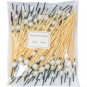 Пика " Белая Жемчужина", 12 см, бамбук, 1*100