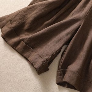 Женские шорты с эластичным поясом, свободного кроя, коричневый