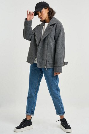 Куртка из пальтовой ткани с шерстью графит