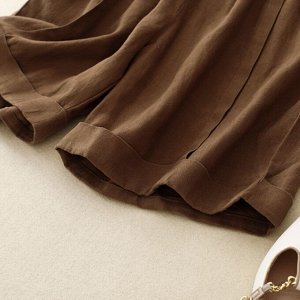 Женские шорты с эластичным поясом, коричневый